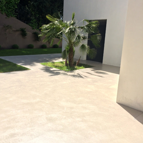 Terrace with decorative concrete