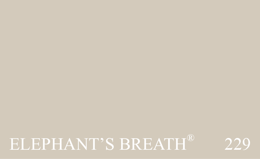 Couleur 229 Elephant's Breath : Couleur chaude/neutre. Une reproduction de la couleur au nom célèbre, créée par John Fowler. Certains experts en couleurs pensent qu’elle devrait être plus foncée et plus « boueuse » ?! Utilisez-la comme une couleur à part entière ou dans le cadre d’un thème « pierre ». Couleur 229 Elephant's Breath : Couleur chaude/neutre. Une reproduction de la couleur au nom célèbre, créée par John Fowler. Certains experts en couleurs pensent qu’elle devrait être plus foncée et plus « boueuse » ?! Utilisez-la comme une couleur à part entière ou dans le cadre d’un thème « pierre ».